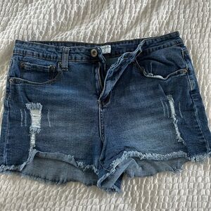 Others Follow Dark Blue Jean Shorts